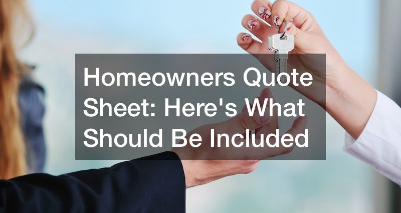 Homeowners Quote Sheet: Here's What Should Be Included - Home Insurance ...